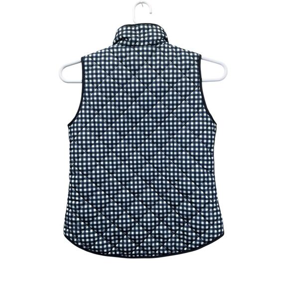 Cambridge Dry Goods Gingham Quilted Vest Navy White Preppy Classic Sz Small - Picture 2 of 11